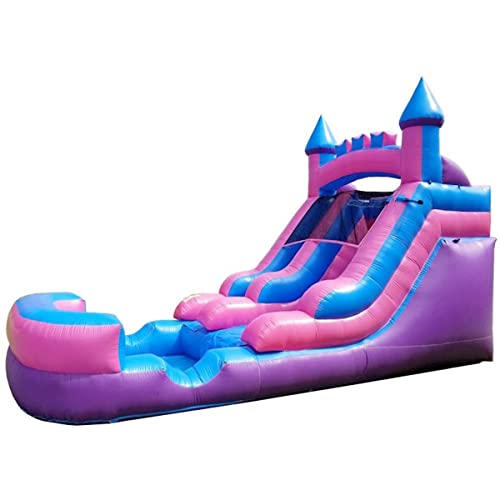 Pogo Bounce House Pink Crossover Inflatable Water Slide | 12-Foot Tall x 21-Foot Long x 9-Foot Wide | Includes Blower, Anchor Stakes, and Storage Bag